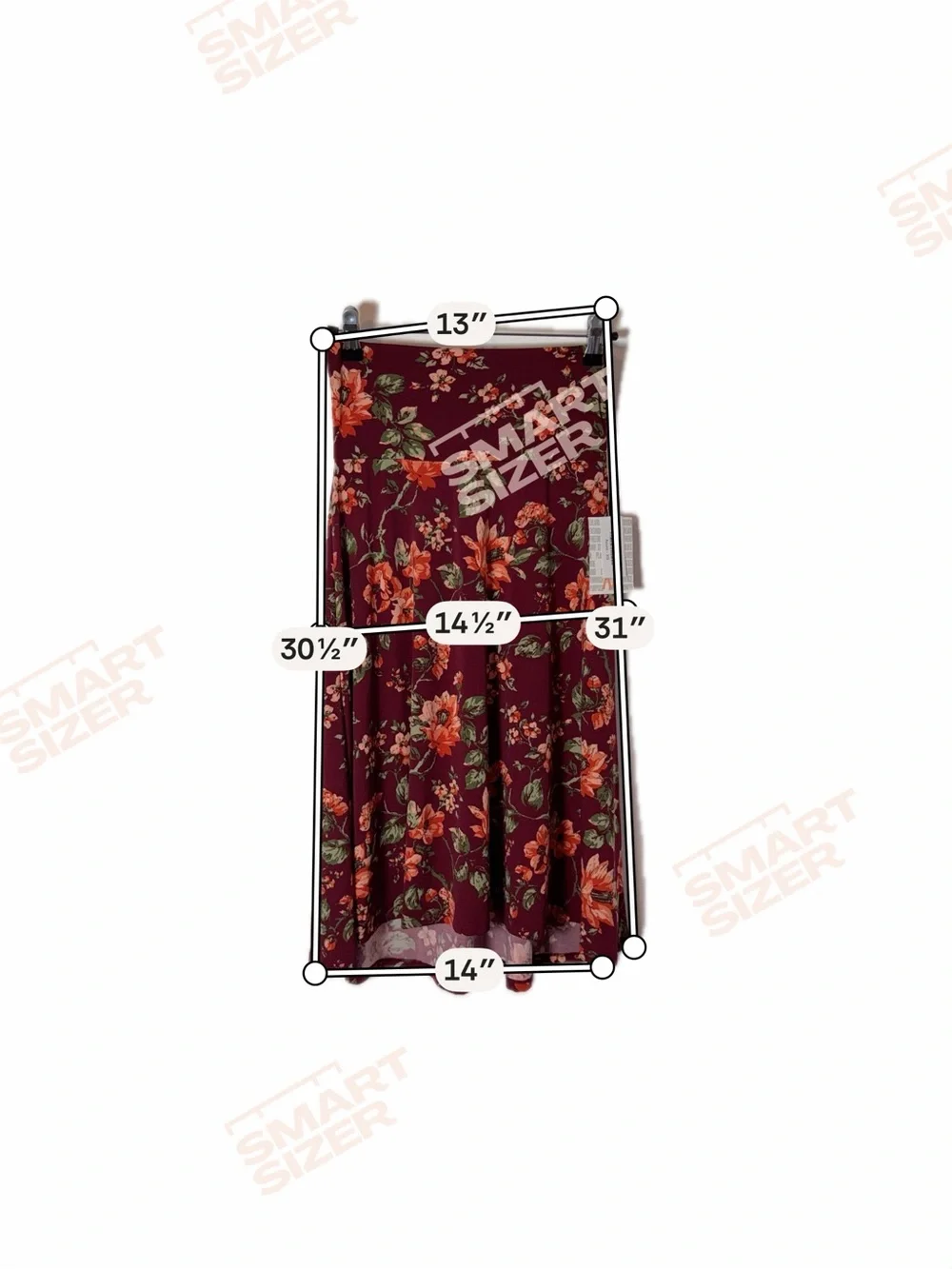 LuLaRoe Azure Burgundy Floral A-Line Skirt